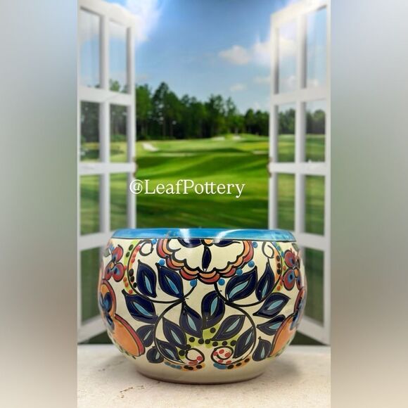 Jordana (MD) Talavera Handmade Multi Colored Ceramic Planter Pot - Picture 3 of 8